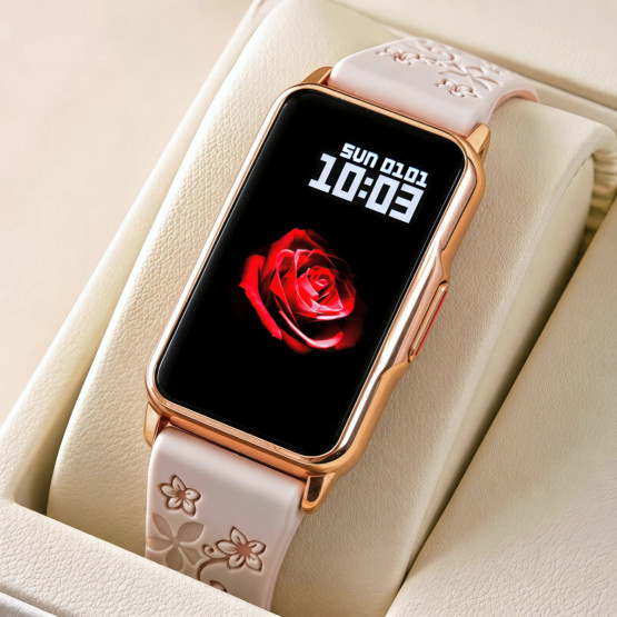 Смарт-годинник UWatch Smart Mioband Nano+ Beige Flower 3 ремінці #13874