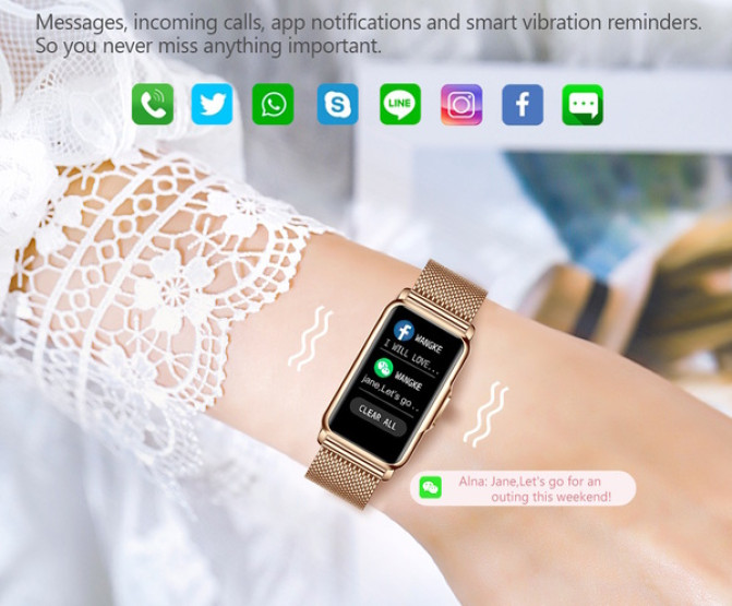 Жіночий розумний годинник Smart Mioband Nano+ Orange 2 ремінці смарт-годинник UWatch з пульсометром #10738