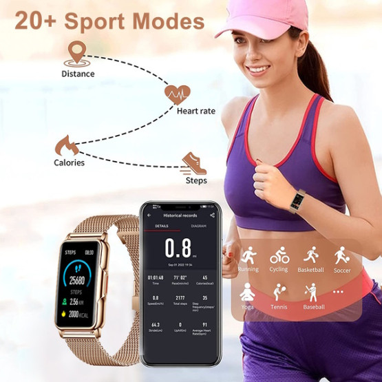 Жіночий розумний годинник Smart Mioband Nano+ Orange 2 ремінці смарт-годинник UWatch з пульсометром #10744