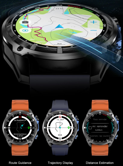 Смарт-годинник Smart Navigation Pro Steel Black з GPS 3 ремінці #13266