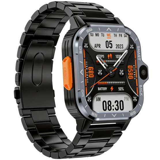 Смарт-годинник UWatch Smart Nova Sim Steel Black 2 ремінці #12693