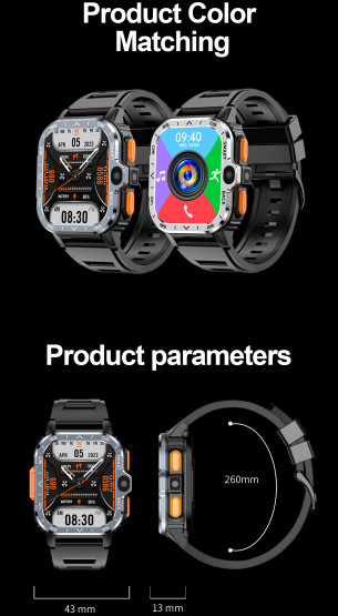 Смарт-годинник UWatch Smart Nova Sim Steel Black 2 ремінці #12707