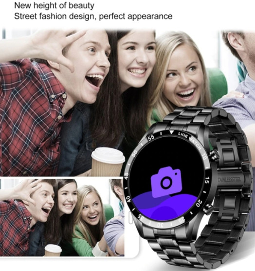 Смарт-годинник Smart Power Nano Black розумний годинник Lige #5977