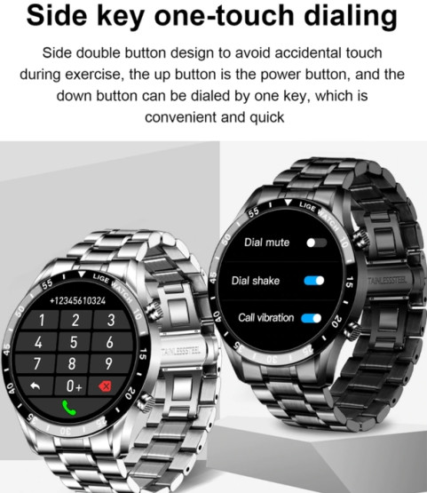 Смарт-годинник Smart Power Nano Black розумний годинник Lige #5981