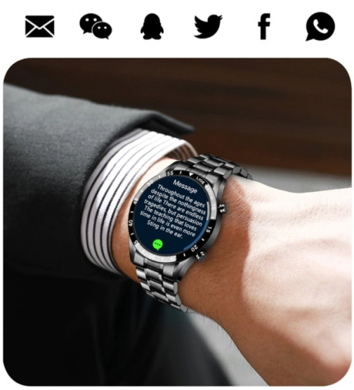 Смарт-годинник Smart Power Nano Black розумний годинник Lige #5982