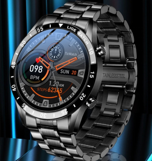 Смарт-годинник Smart Power Nano Black розумний годинник Lige #5973