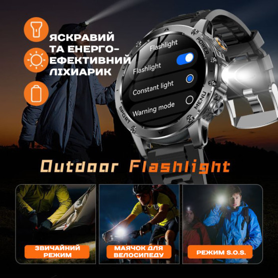 Смарт-годинник UWatch Smart Power Ultra Venom Green 3 ремінці #14237