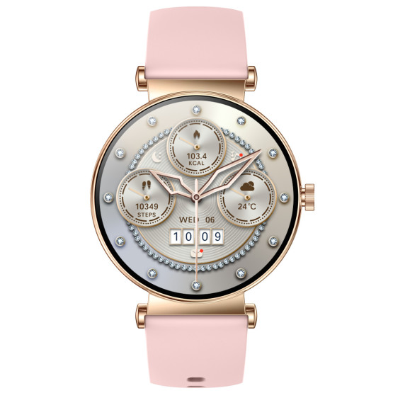 Смарт-годинник Smart Princess Rubber Pink 2 ремінці - жіночий розумний годинник UWatch #10519