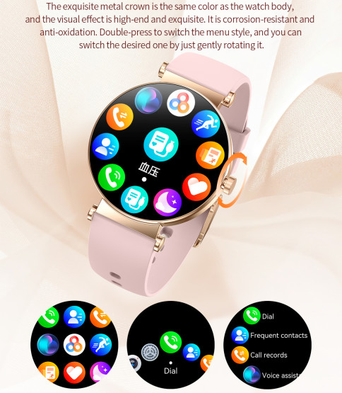 Смарт-годинник Smart Princess Rubber Pink 2 ремінці - жіночий розумний годинник UWatch #10515