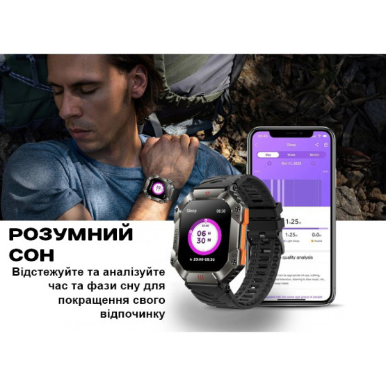 Смарт-годинник UWatch Smart Racer K+ Blue Rider з компасом 3 ремінці #14200
