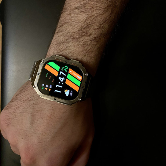 Смарт-годинник Smart Respect X Orange з компасом розумний годинник UWatch #6532