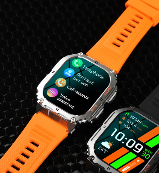 Смарт-годинник Smart Respect X Orange з компасом розумний годинник UWatch #6525