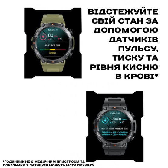 Смарт-годинник Smart Storm Black розумний годинник UWatch #6125