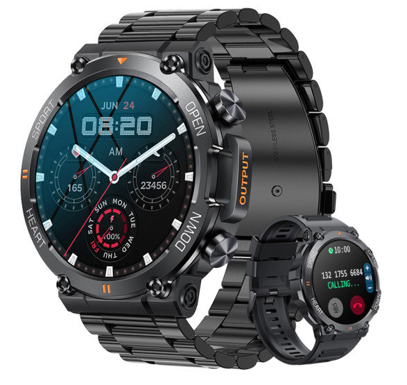 Смарт-годинник Smart Storm Steel 2 ремінці розумний годинник UWatch