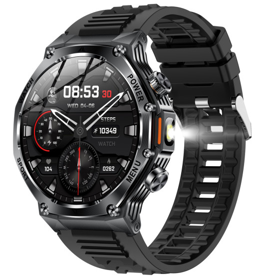 Смарт-годинник Smart Surf X Pro Black Rubber з компасом 2 ремінці розумний годинник UWatch #9931
