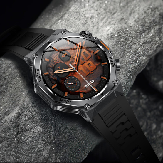 Смарт-годинник Smart Surf X Pro Black Rubber з компасом 2 ремінці розумний годинник UWatch #9941