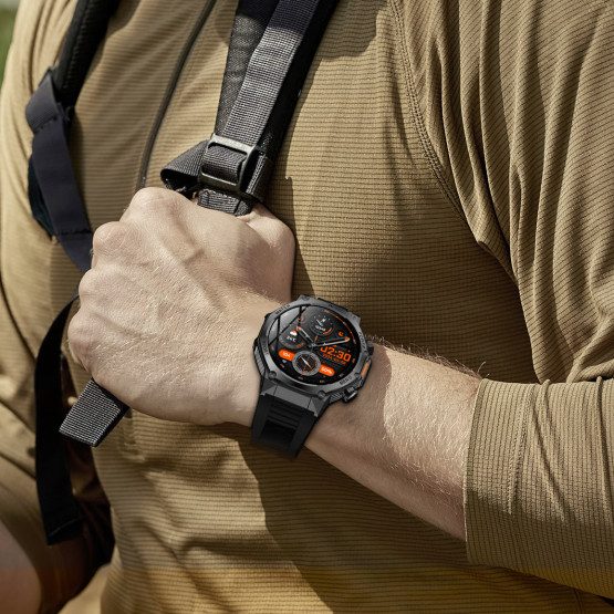 Смарт-годинник Smart Surf X Pro Black Rubber з компасом 2 ремінці розумний годинник UWatch #9942