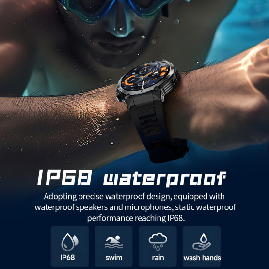 Смарт-годинник Smart Surf X Pro Black Rubber з компасом 2 ремінці розумний годинник UWatch #9945