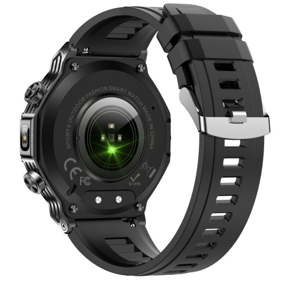 Смарт-годинник Smart Surf X Pro Black Rubber з компасом 2 ремінці розумний годинник UWatch #9947