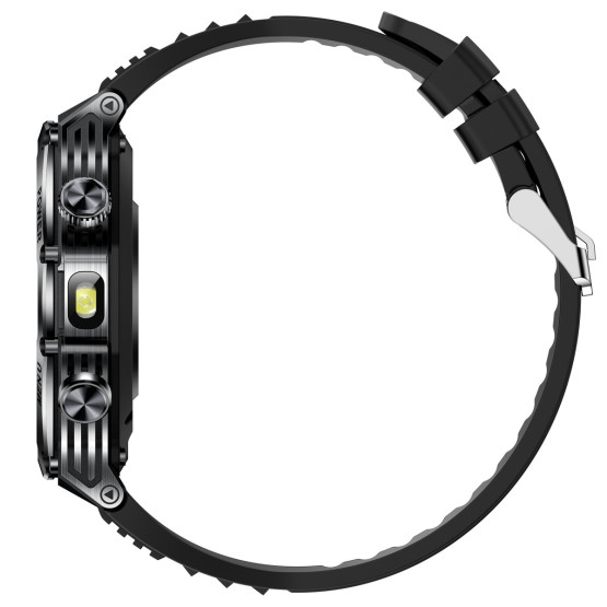 Смарт-годинник Smart Surf X Pro Black Rubber з компасом 2 ремінці розумний годинник UWatch #9948