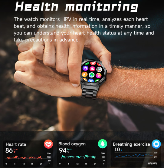 Смарт-годинник Smart Surf X Pro Black Rubber з компасом 2 ремінці розумний годинник UWatch #9950