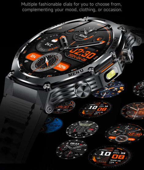 Смарт-годинник Smart Surf X Pro Black Rubber з компасом 2 ремінці розумний годинник UWatch #9952