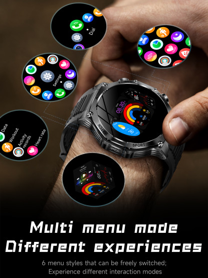Смарт-годинник Smart Surf X Pro Black Rubber з компасом 2 ремінці розумний годинник UWatch #9958