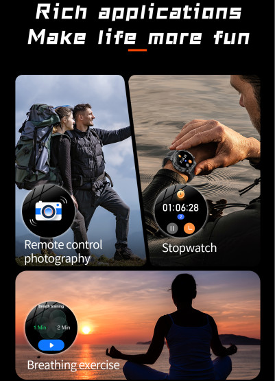 Смарт-годинник Smart Surf X Pro Black Rubber з компасом 2 ремінці розумний годинник UWatch #9959