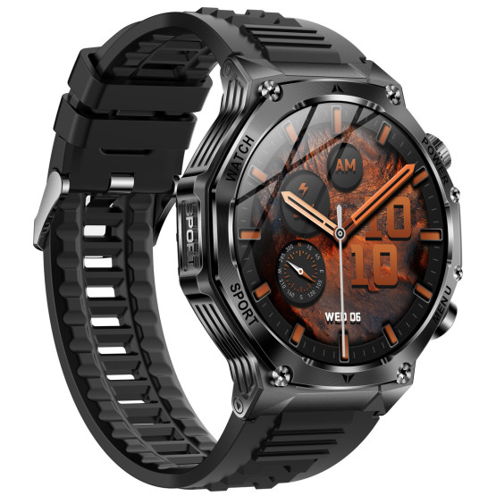 Смарт-годинник Smart Surf X Pro Black Rubber з компасом 2 ремінці розумний годинник UWatch #9934