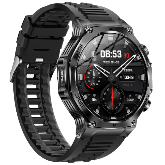 Смарт-годинник Smart Surf X Pro Black Rubber з компасом 2 ремінці розумний годинник UWatch #9940