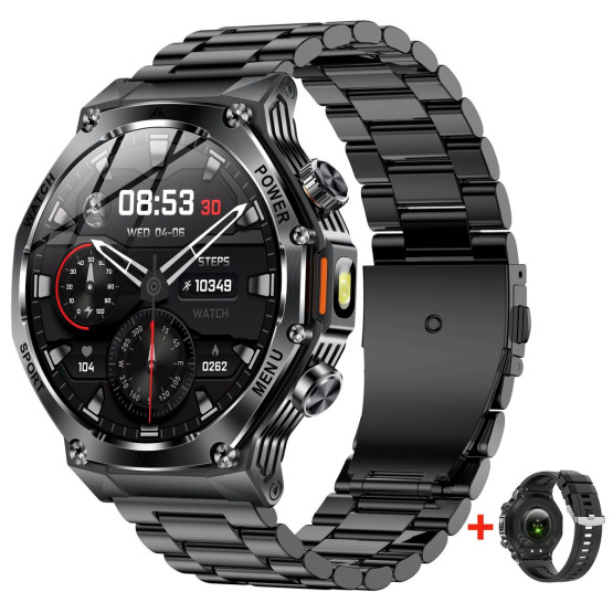 Смарт-годинник Smart Surf X Pro Black Steel з компасом 2 ремінці розумний годинник UWatch