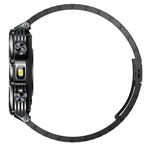 Смарт-годинник Smart Surf X Pro Black Steel з компасом 2 ремінці розумний годинник UWatch #9980