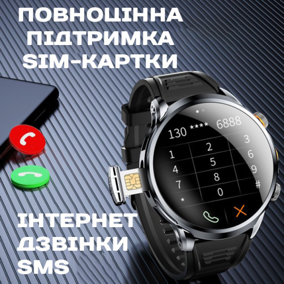 Смарт-годинник UWatch Smart Technology Steel Hammer з SIM-картою 2 ремінці #13535
