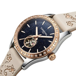 Купити жіночий наручний годинник carnival lady elite beige flower 2 ремінці недорого