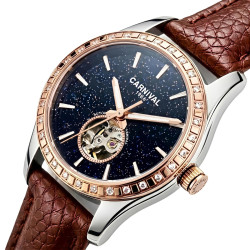 жіночий наручний годинник carnival lady elite leather classic 2 ремінці