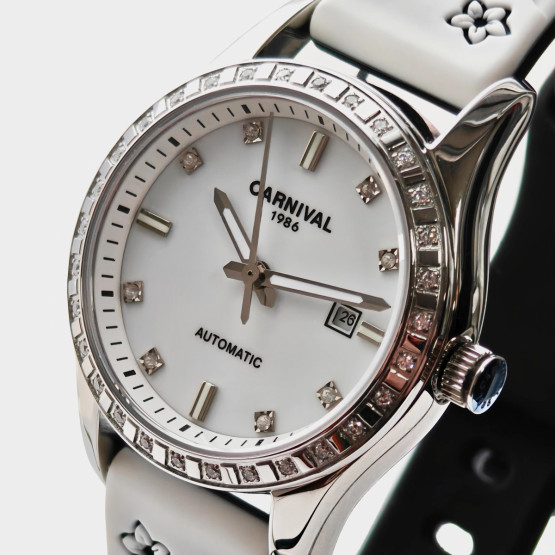 Жіночий наручний годинник Carnival Luiza White Flower 2 ремінці #12064