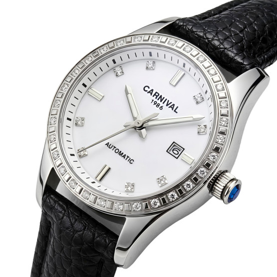Жіночий наручний годинник Carnival Luiza White Leather 2 ремінці #13787