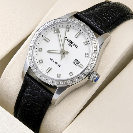 Жіночий наручний годинник Carnival Luiza White Leather 2 ремінці #13788
