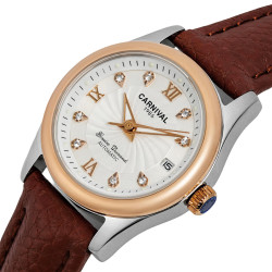 Купити жіночий наручний годинник carnival white leather classic 2 ремінці недорого