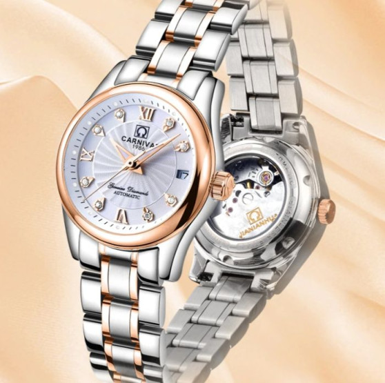 Жіночий наручний годинник Carnival White Leather Classic 2 ремінці #13154