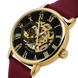 жіночий наручний годинник forsining rich ruby red 2 ремінці