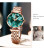 Жіночий наручний годинник Olevs Diamond Leather Brown 2 ремінці #13749