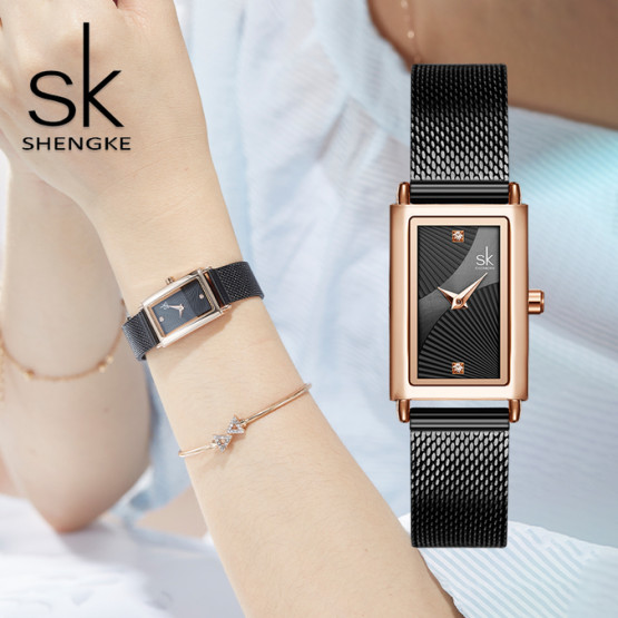 Жіночий наручний годинник Shengke Victoria Leather Classic 2 ремінці #13198